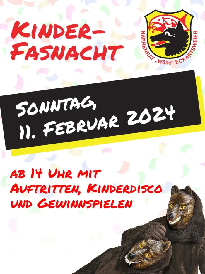 Ankündigungsplakat der Kinderfasnacht am 11. Februar 2024